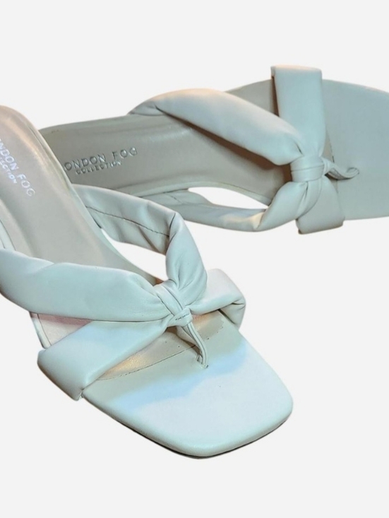 London Fog Shoes - London Fog Cream Knotted Toe-Post Sandal, Sz 9.